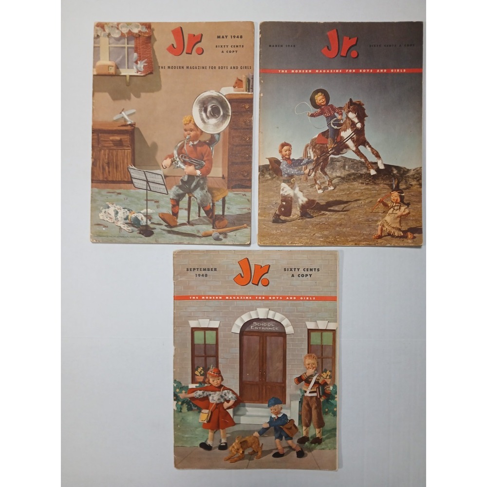 Jr. Language & Arts Children's Magazine 1948 /49  School's In Cover Lot Of‎ 3